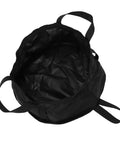 Collapsible Water Bucket For Camping And Travel Foldable Wash Basin With Storage Bag showing black nylon interior