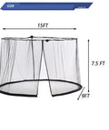 Versatile Mosquito Netting For 15Ft Patio Umbrella With Double Sided Screen Walls And Zipper Double Door Black Enclosure