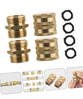 Heavy Duty Flexible Iron Thread Tap Adapters And Hose Connectors Kit With Quick Connect Air Line Couplers And Plugs 10 Pairs Water Pipe Extension Joints For Garden Hose Repair And DIY Plumbing, brass fittings with gaskets