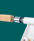 MT2 Live Tailstock Center Long Nose 60 Degree Point with Triple Bearings installed on lathe, supporting wooden workpiece.