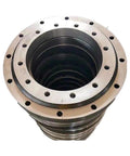 Rock Solid Heavy Duty Slewing Ring Gear Turntable Bearing For Support Crane Featuring Crossed Roller Design close-up of gear with mounting holes.