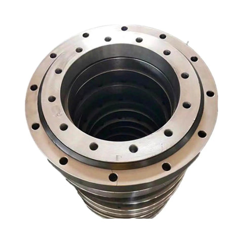 Rock Solid Heavy Duty Slewing Ring Gear Turntable Bearing For Support Crane Featuring Crossed Roller Design close-up of gear with mounting holes.
