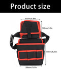 Heavy Duty 360 Swivel Utility Belt With Quick Grab Pockets Ergonomic Waist Tool Pack Jobsite Ready showing product size dimensions.
