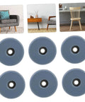 60 Heavy Duty PTFE Furniture Glides And Floor Protectors display with gray glides for protecting hardwood flooring from scratches.