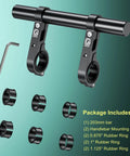 Handlebar Extender 8 Inch Cross Bar For Mounting Bike And Motorcycle Accessories, CNC aluminum, shown with mounting kit