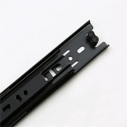 Close-up of Super Smooth 36 Inch Wide Buffer Damping Steel Ball Drawer Slides Set Silent Three Section Rails