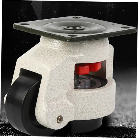 4-Piece Heavy Duty Swivel Caster Set 3 Inch With Plate Mounts Built Tough Adjustable Leveling Wheels For Workbenches Industrial Equipment And Transport Nylon Wheels On Rugged Aluminum Bodies, white caster side view