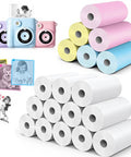 18 Rolls Kids Camera Paper Roll Refill BPA Free Safe Durable Paper For Mini Instant Print Cameras Perfect For Kids Snap And Print Cool Photos With Most Instant Cameras. 18 rolls of white and colored thermal paper rolls