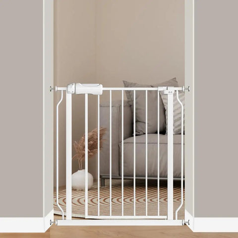 Wide Adjustable Baby Gate For Doorways And Stairs Walk Through Swing Door Pressure Mounted Indoor Safety Gate fits 29 to 34 inch openings
