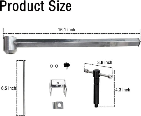 Hanger Alignment Gauge For Mountain Biking And Road Bikes, stainless steel parts layout with size dimensions