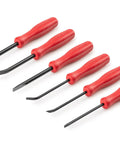 Six Piece Mini Pry Bar Set With 1/4 Inch And 5/32 Inch Bars, Straight, 30 Degree And 50 Degree Tips, Go-To Compact Pry Tool Kit For Tight Openings