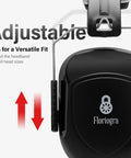 Side view of black Six Pack Noise Reduction Ear Muffs With SNR 34 dB Hearing Protection For Adults And Kids, adjustable fit.