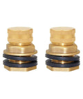 2 Pack Brass Garden Hose Bulkhead Fittings With Plugs, 1/2 Inch Female To 3/4 Inch GHT Male Tank Connector, Rust Resistant