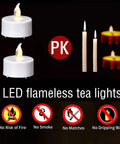 Battery Operated Flameless LED Tea Lights 24 Pack Realistic Flicker Votive Candles For Warm White Ambience display