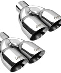 Dual Exhaust Tip Set Of 2 2.5 Inch Inlet And 3.5 Inch Outlet 9.5 Inch Length Polished Stainless Weld On Tailpipe Tips For Cars And Trucks