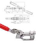 Heavy Duty Push Pull Toggle Clamp 302F With 136 Kg Clamping Force Stainless Steel Construction with drawing details