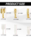 Badass 320 Piece Double Bullet Wire Connectors With Heat Resistant Nylon Sleeves 3.5Mm And 3.9Mm Male Female Brass Crimp Terminals size comparison image.