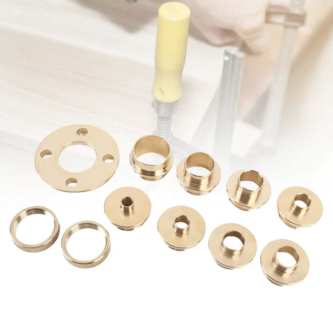 Badass Brass Router Guide Kit With 11 Piece Template Bushing Set For Precision Woodworking and Smooth DIY routing projects, brass bushings.