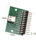 High Speed USB Three Point One Type C Test Board With Pcb Test Socket And Two Point Five Four Millimeter Pitch Header for prototyping