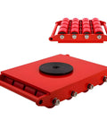 Heavy Duty Machinery Movers Set With Swivel Caps And Smooth Rolling Pu Wheels Rated To Haul 13200 Pounds red dolly with rollers and handle
