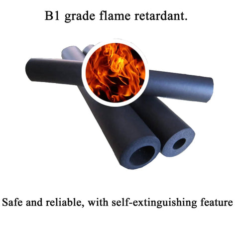 Foam Pipe Insulation Tubing For Handles And Pipes, 6mm Inner, 9mm Outer, 1.8m Long, B1 flame retardant black foam tubes
