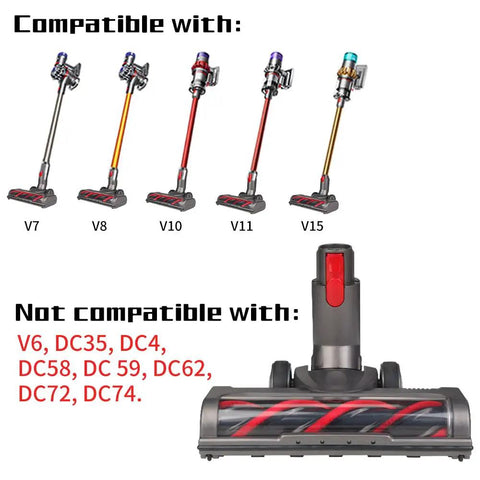 Compatibility chart for Soft Roller Brush Attachment For Vacuum Cleaners That Fits Like A Glove V7 V8 V10 V11 V15