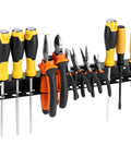Heavy Duty Wall Mounted Tool Organizer for Garage and Workshop Pliers And Screwdriver Holder 15.75 Inch Dual Layer Steel Rack Rust Resistant