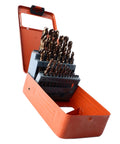 Built Tough As Nails Premium 25 Piece Cobalt Hss Drill Bit Kit with orange case, showcasing various sizes for steel and wood work.
