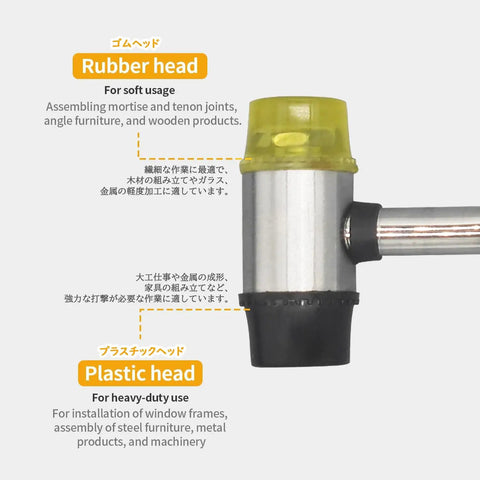 Double Sided Soft Hammer Mallet Rubber Hammer Go To Tool For Home Decoration And Installation Hand Tool 25mm Non Marring Head