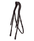 Anatomic English Bridle With Padded Fancy Leather And Rubber Reins Poll Relief Crownpiece For Show Jumping And Eventing Ergonomic Cutback