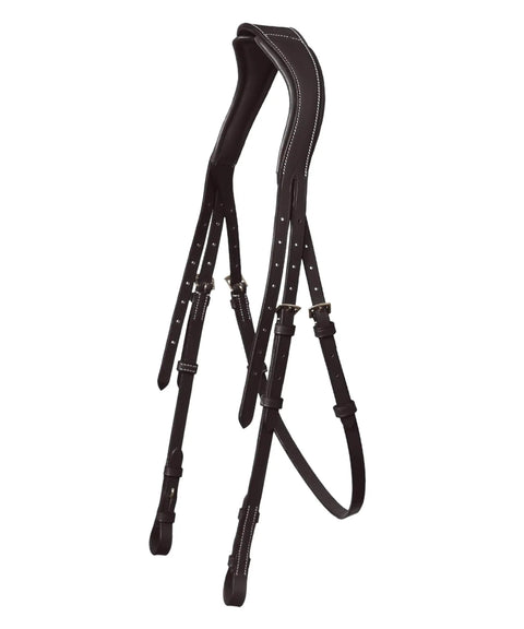 Anatomic English Bridle With Padded Fancy Leather And Rubber Reins Poll Relief Crownpiece For Show Jumping And Eventing Ergonomic Cutback