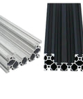 C Beam Aluminum Profile 4080 40x80mm Set Black Anodized For CNC Machines And 3D Printers, Lengths 100mm To 550mm, 2 Pack