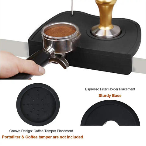 Espresso Tamper Mat For Home Barista Setup, Food Safe Silicone Coffee Tamp Pad With Anti Slip Surface, Corner Tamping Pad