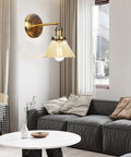 Straight Up Stunning Nordic Metal Wall Sconce With Adjustable Hand Blown Glass Shade And No Fuss Switch E27 One Light Wall Lamp for bedroom setting.