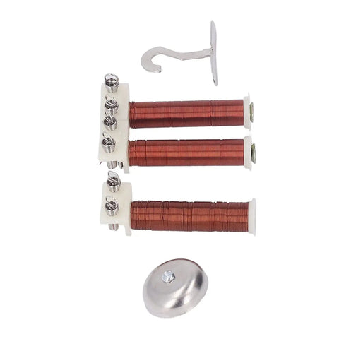 Electromagnet Current Tester Set With Helical Coil Electric Bell And Hook Portable Physics Lab Kit components displayed