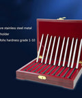 Mohs Hardness Test Kit With 10 Pens Real World 1 To 10 Scale Stainless Steel Build For Minerals Jewelry Tiles Glass Ceramics Indirect Visual Estimation Method Great For Pros DIYers And Hobbyists, open case