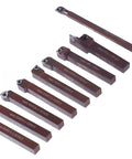 Accusize 3/8 in shank 9-piece indexable carbide turning tool and boring bar set with 10 extra inserts for aluminum