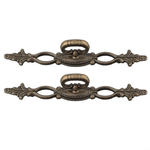 Two Pack European Retro Drawer Pulls Handles Bronze Alloy With Antique Bronze Finish, Screw Mount Cabinet Door Pulls