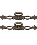 Two Pack European Retro Drawer Pulls Handles Bronze Alloy With Antique Bronze Finish shown horizontally.