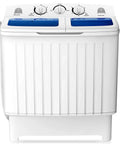 Chill Compact Twin Tub Washing Machine, 12 Lb Washer And 8 Lb Spinner Combo, front view showing control knobs and dual tubs.