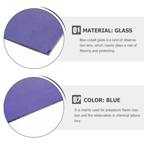 Blue Cobalt Glass Sheet For Flame Color Reactions And Lab Experiments, Heavy Duty Shield For Industrial Cement Production, Lightweight Portable Chemistry Glassware For Color Change Demos And Fire Watching, 100x100x5 mm blue glass sheet