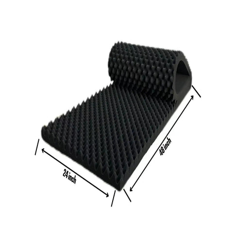 Top Shelf Egg Crate Foam Soundproof Panels High Density Fireproof Wall Acoustics 48 X 24 X 2 Inches Black Noise Blocking Foam on a surface