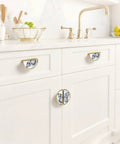 Kitchen cabinets with Two Pack Blue White Chinoiserie Butterfly Cabinet Handles With 3 Inch Center Hole Semicircle Gold Drawer Pulls Solid Zinc Alloy Hardware For Kitchen Bathroom Vanity Or Dresser Dope Customizable High Definition Panel