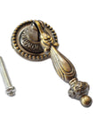 4 Pack Decorative Bronze Drawer Pulls Set With Screws Vintage Copper Door Handles Antique Retro Knobs for Furniture, single view