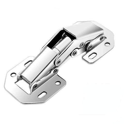 90 Degree No Drill Cabinet Hinge With Soft Close For Cupboard Doors, Hydraulic Hinges With Screws, Easy Install, 4 Inch Size, Metal Finish