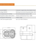 Heavy Duty CCS1 to CCS2 EV Charger Adapter DC Fast Charging Connector specifications sheet showing dimensions and materials.