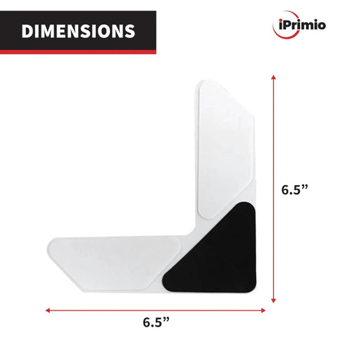 Rug Corner Grippers Four Pack That Keeps Rugs Flat And In Place, No More Curling, Reusable Carpet Grip Pads, 6.5x6.5 inches dimensions shown