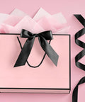 Medium Gift Bag With Handles For Every Occasion, 12.6x9.8x4.3 Inches Black Pink Gift Bag Includes Two Tissue Papers And One Card