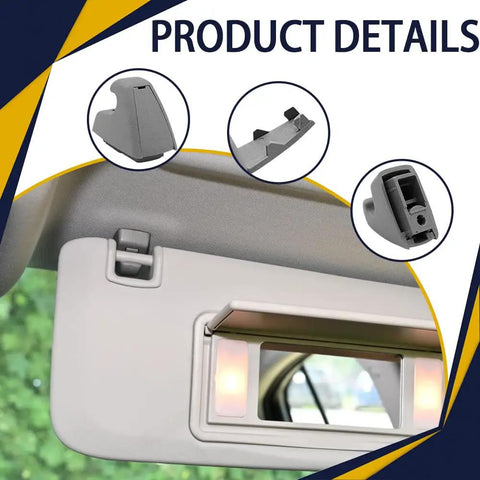 2 Pack Sun Visor Clip Retainers Gray Interior Sun Visor Hook Clips Durable ABS Plastic Car Accessories