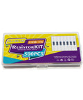1/4W Metal Film Resistor Assortment Kit With Fifty Values From 0 Ohm To 10 M Ohm, One Percent Tolerance in a plastic case